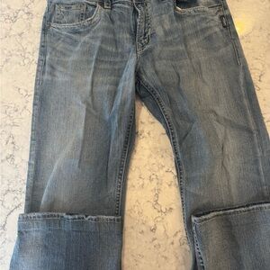 Silver Jeans Light Blue Bootcut Distressed Gordie Denim Jeans Size 38x30 EUC